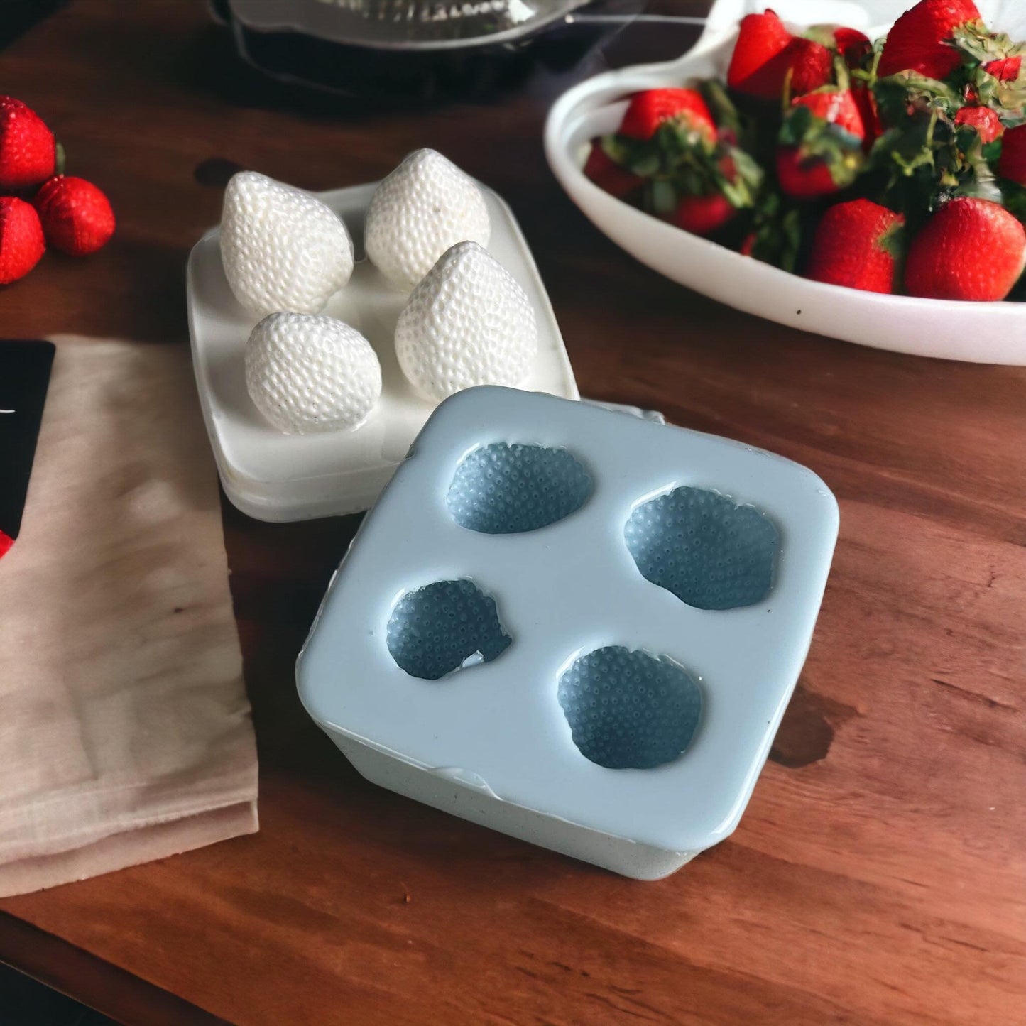 Silicone Mold - 4 Whole Strawberries
