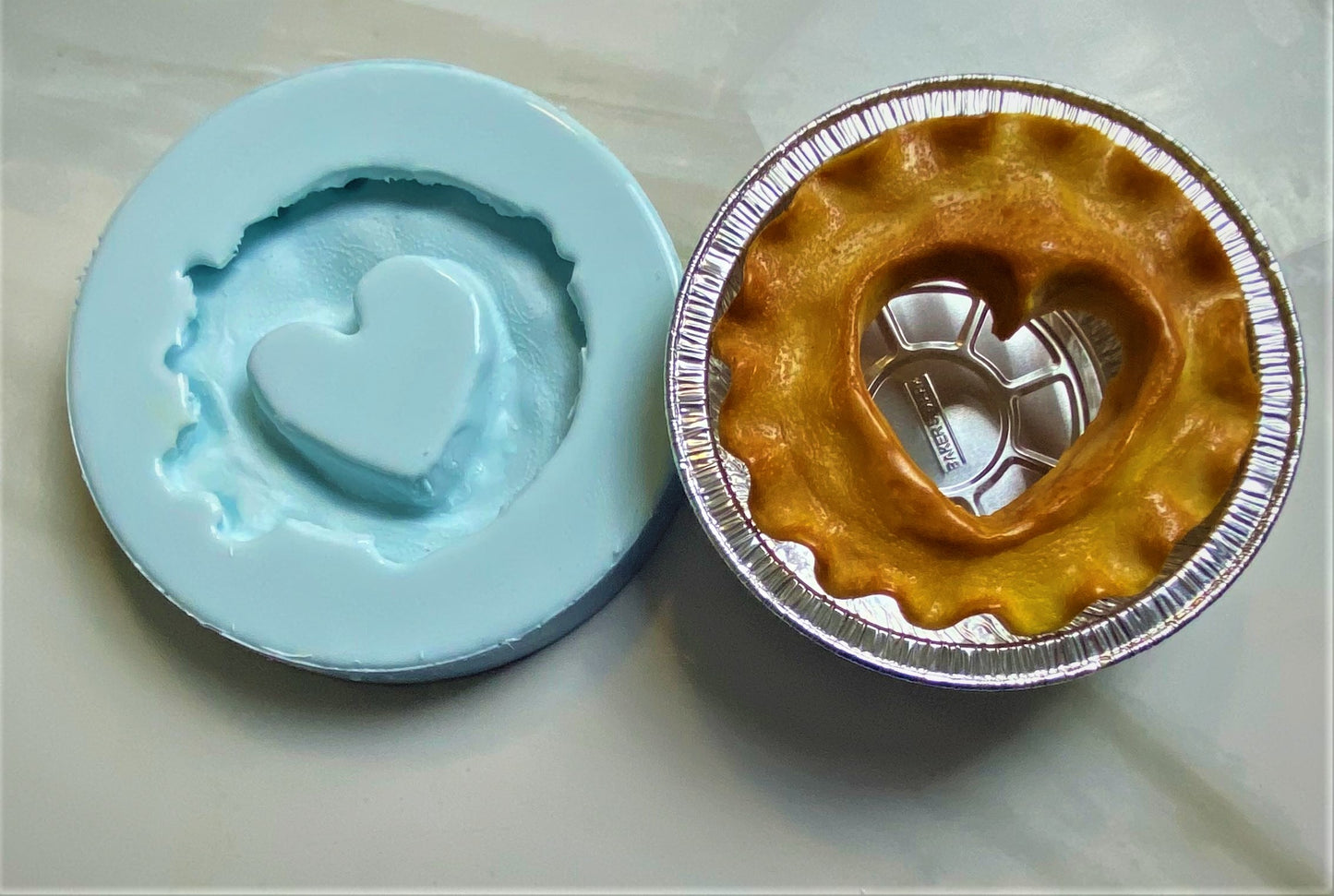 Silicone Mold - 6 Inch Heart Pie Crust - 1 Cavity
